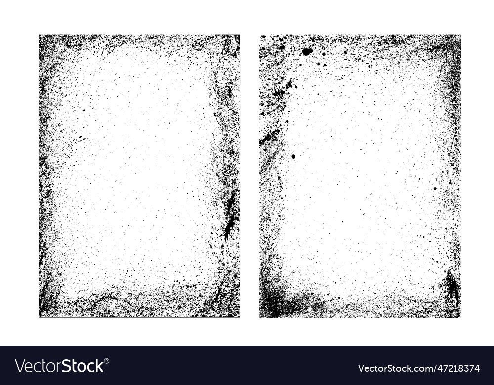 Set of frames with paint splatter texture overlay vector image Set of frames with paint splatter texture overlay