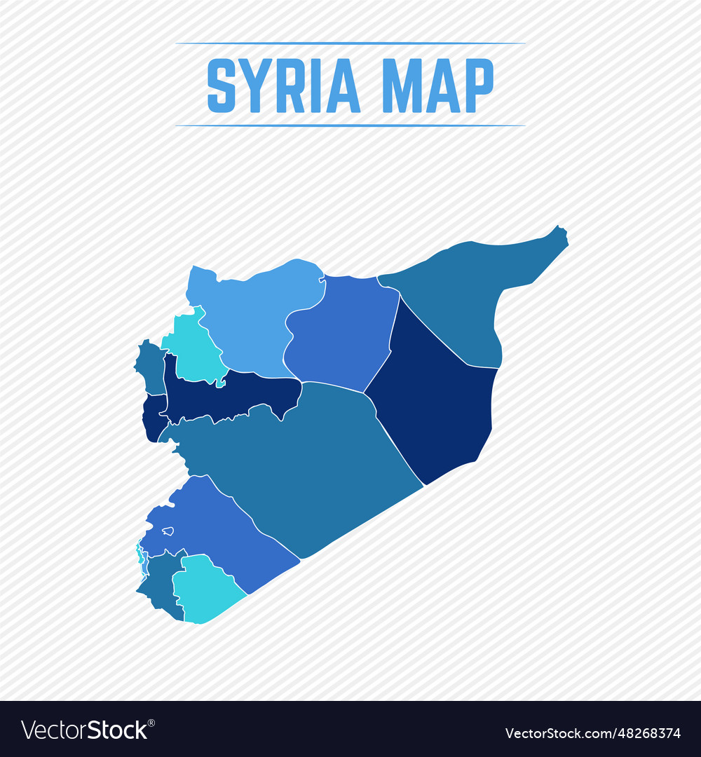 Syria detailed map with regions Royalty Free Vector Image