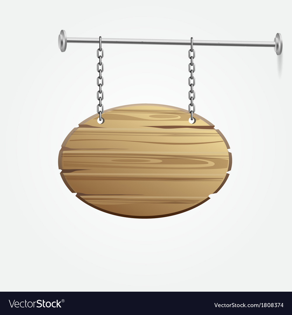 Wooden blank signboard Royalty Free Vector Image