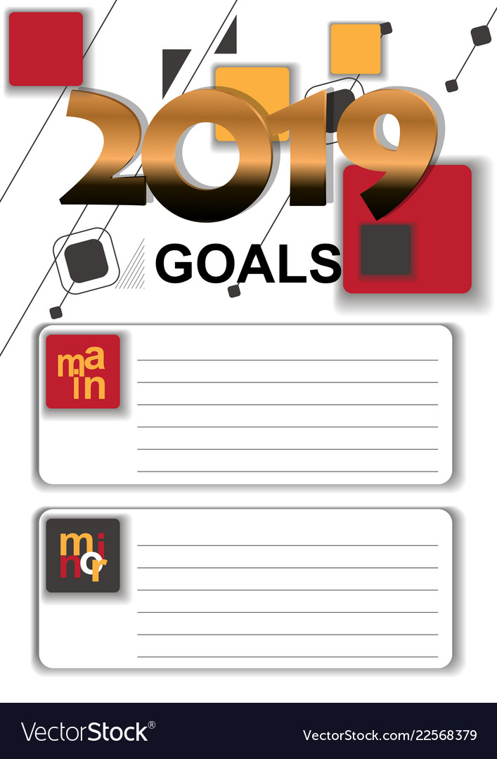 2019 Ziele Grafik mit einer Liste