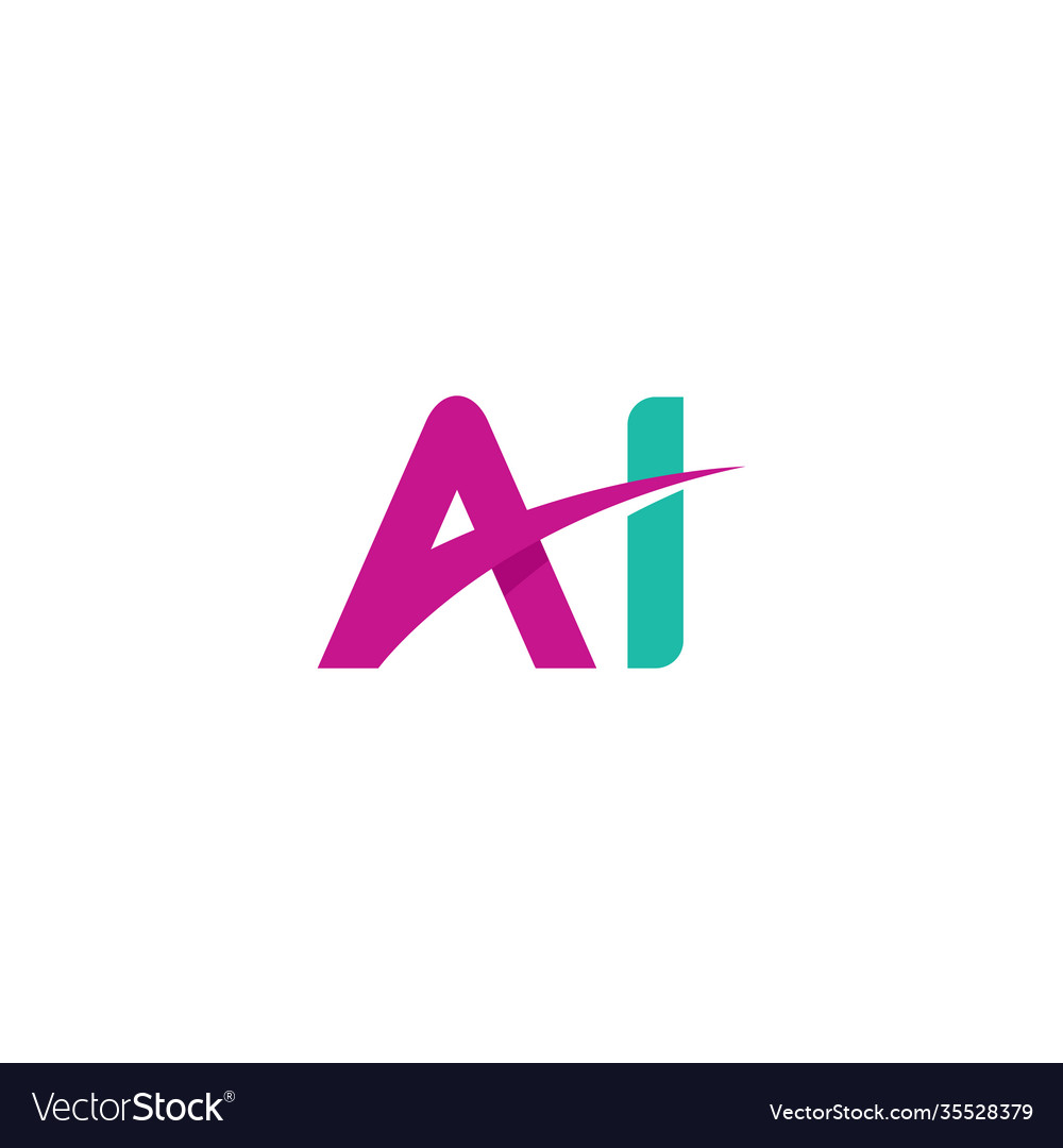 Ai Logo Simple Design Royalty Free Vector Image