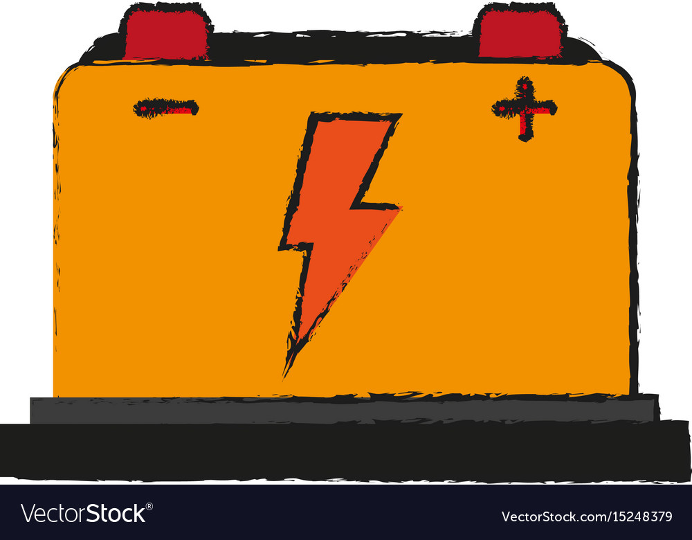 Battery cartoon draw Royalty Free Vector Image