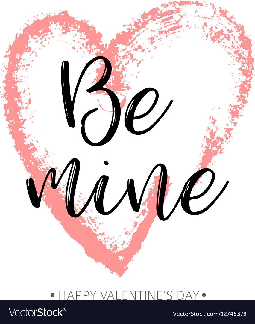 Brush drawing calligraphy heart card