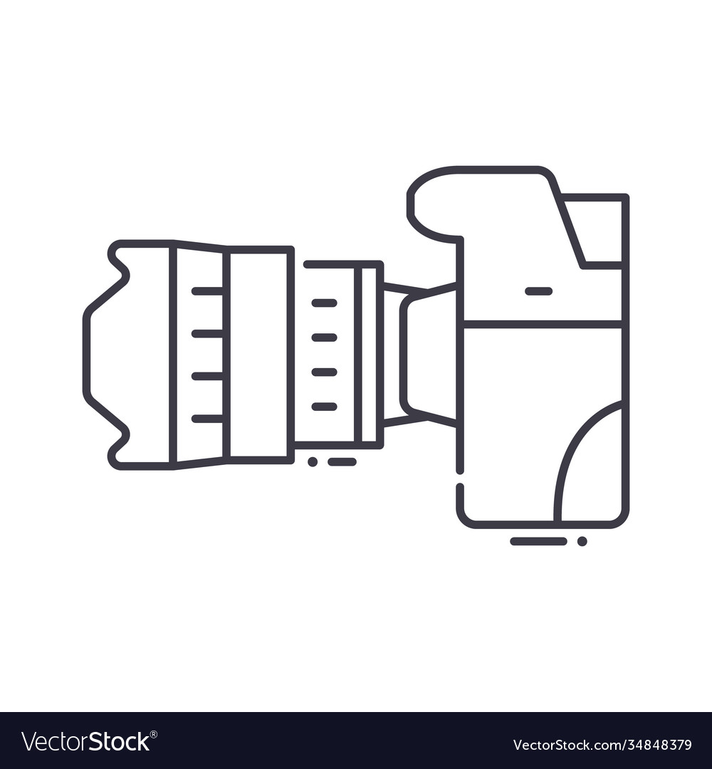 Camera side view icon linear isolated vector image Camera side view icon linear isolated