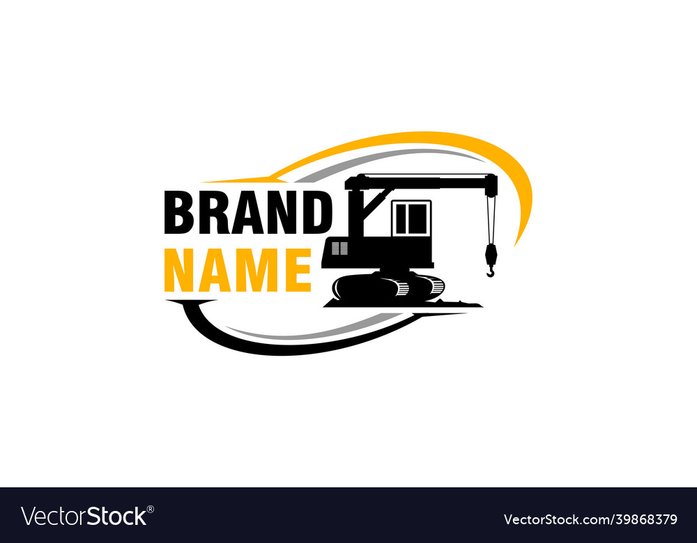 Crane logo template heavy equipment logo Vector Image