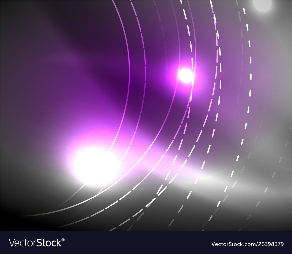 Dark space with neon color glowing lights abstract