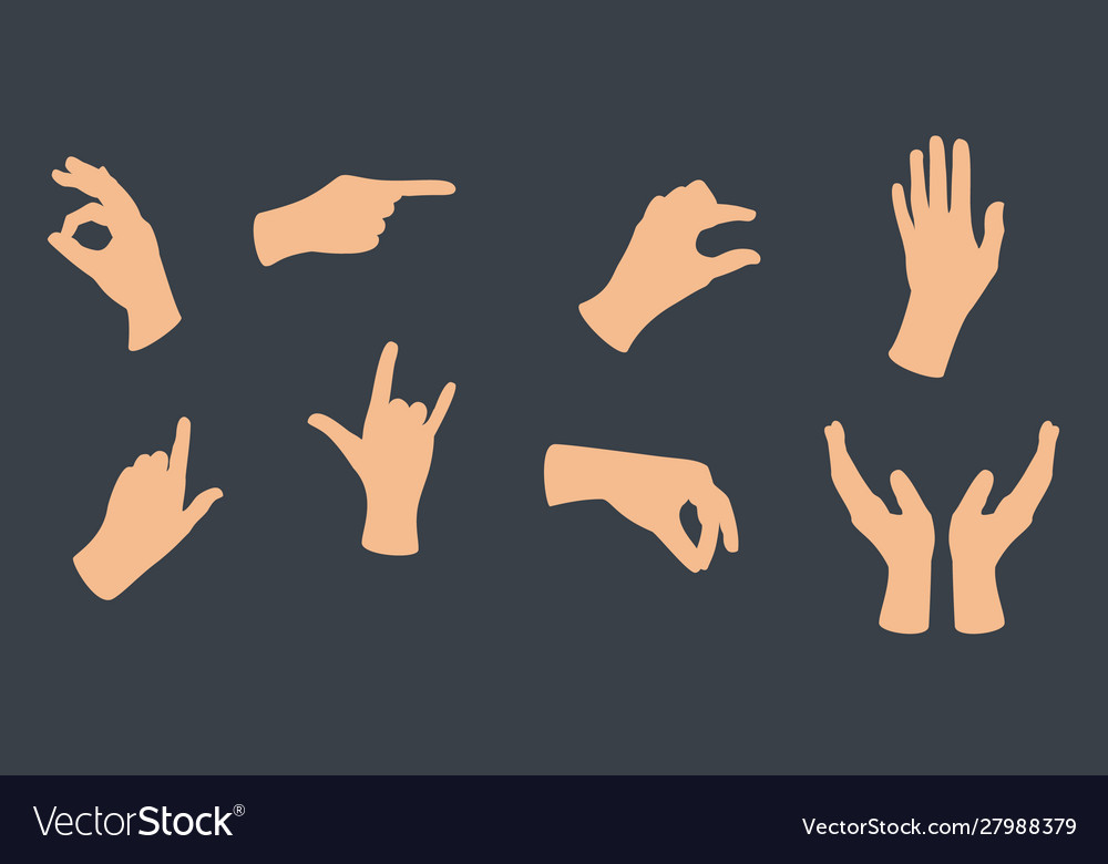 Gesturing hands interactive communication set Vector Image Gesturing hands interactive communication set