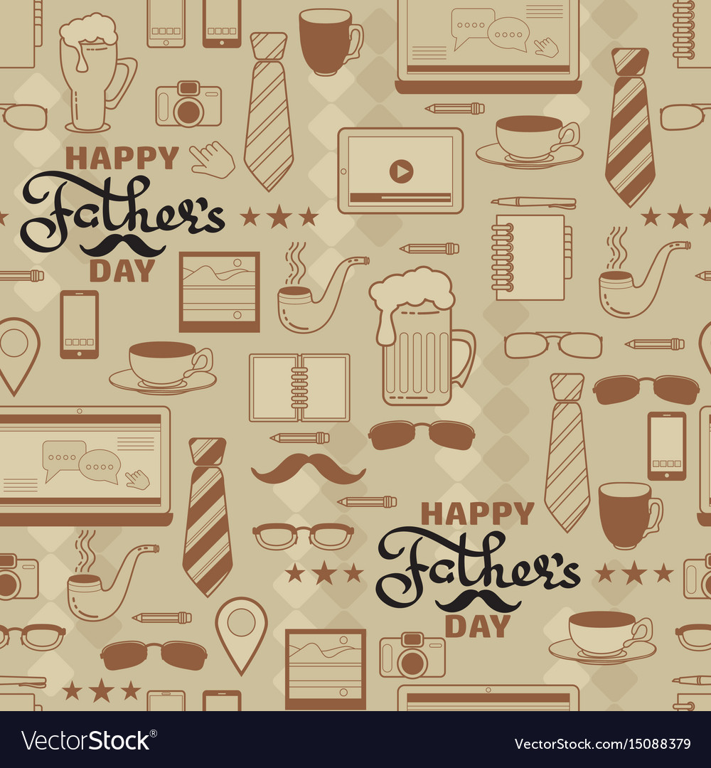 Happy fathers day seamless pattern Royalty Free Vector Image