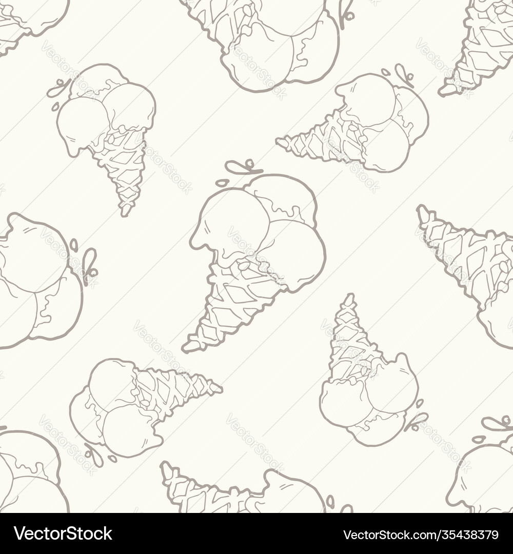 Ice-cream seamless pattern Royalty Free Vector Image