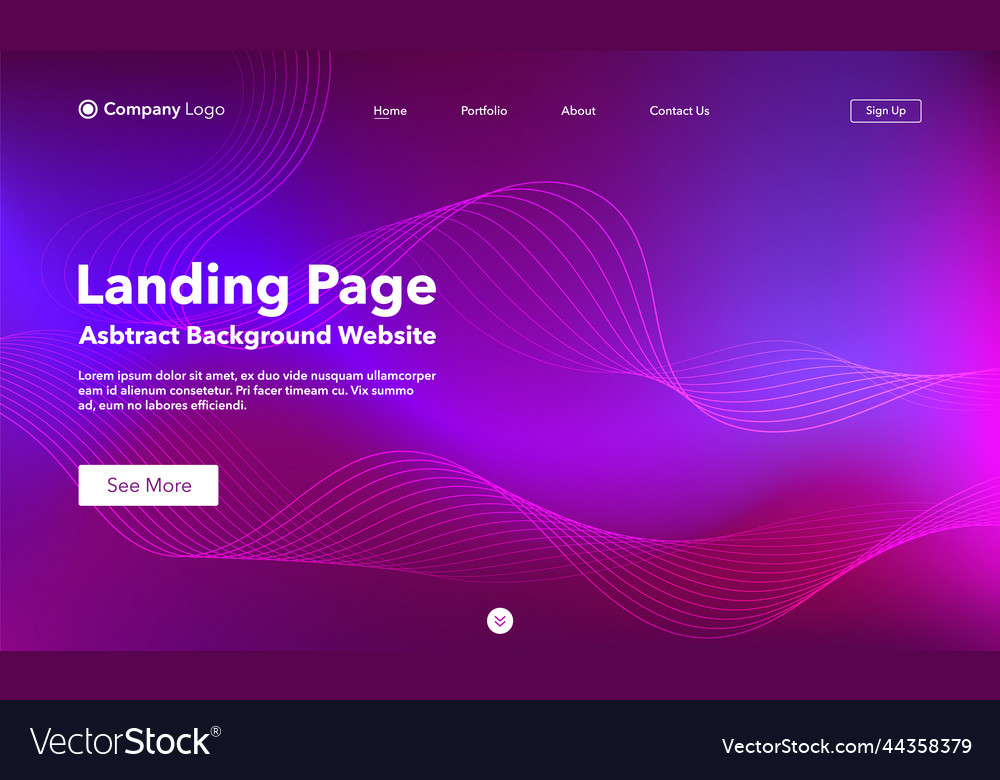 Landing page abstract background website template vector image Landing page abstract background website template