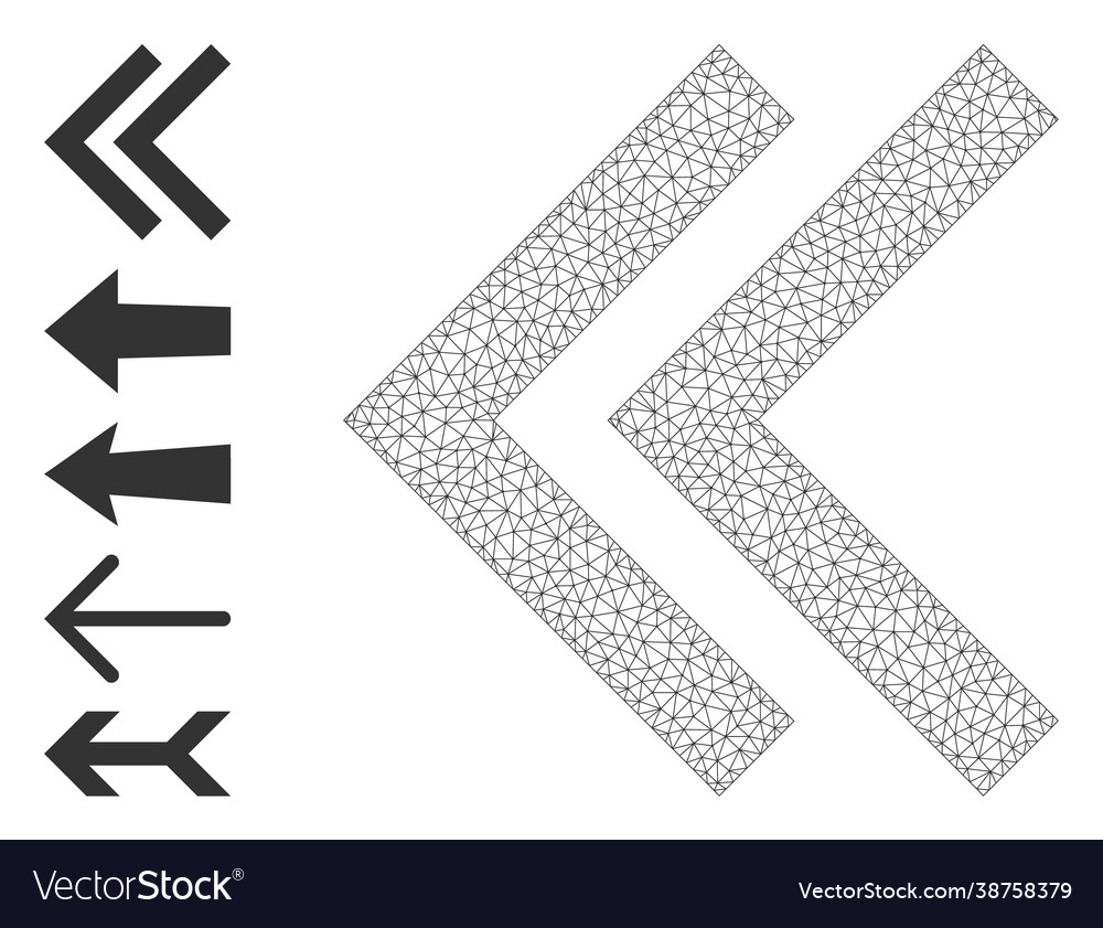 Polygonal network shift left icon with simple vector image Polygonal network shift left icon with simple