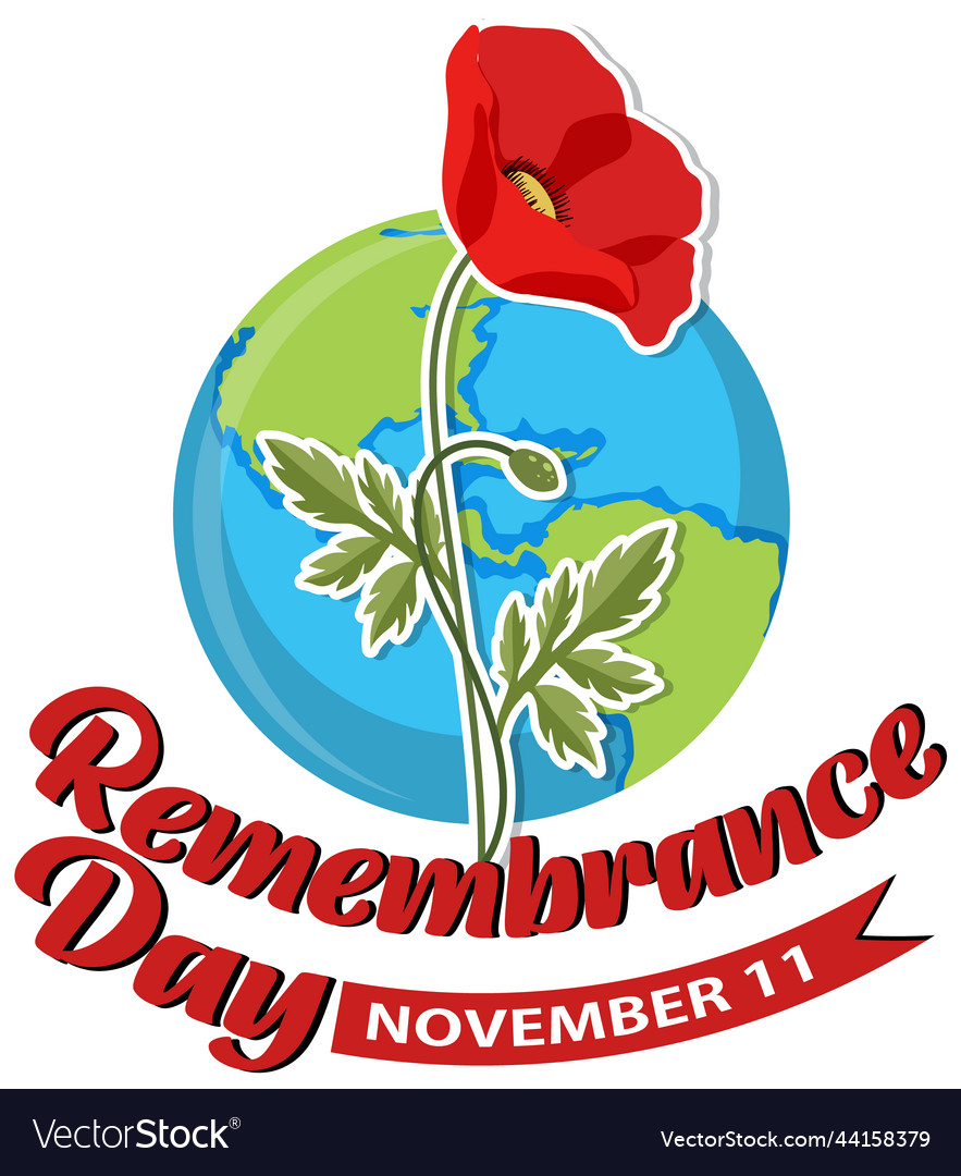 Remembrance day poster design Royalty Free Vector Image