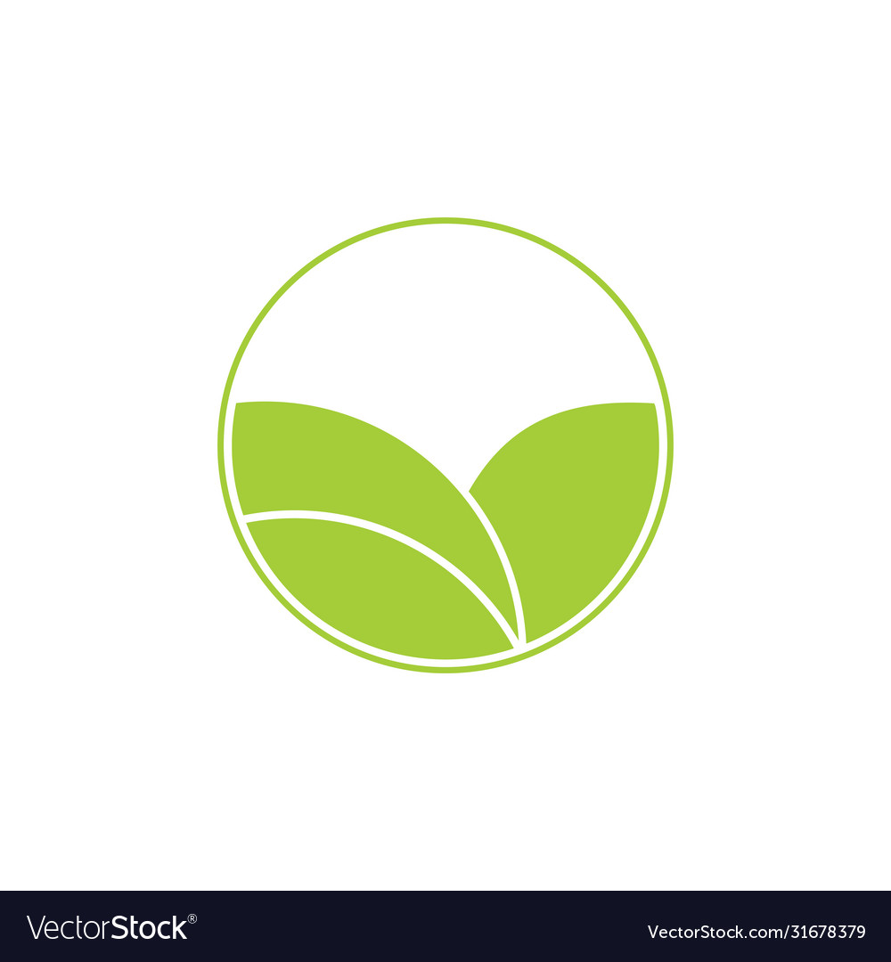 Einfache geometrische Blatt Pflanze Kreis Logo vector image Einfache geometrische Blatt Pflanze Kreis Logo