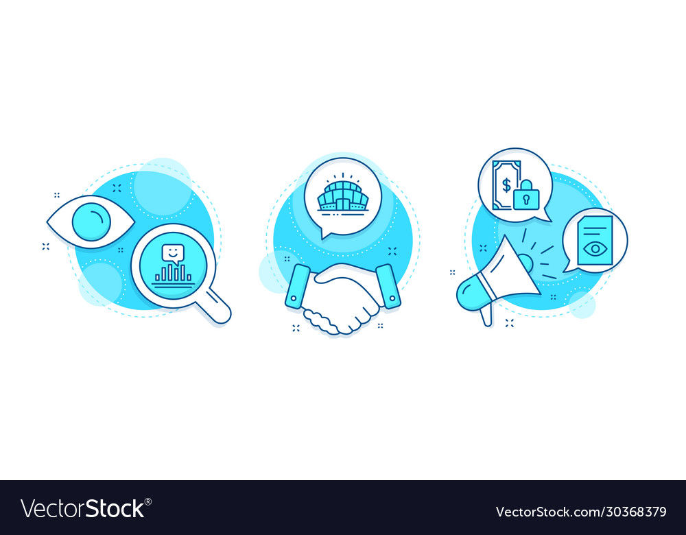 Smile private payment and view document icons set Vector Image Smile private payment and view document icons set