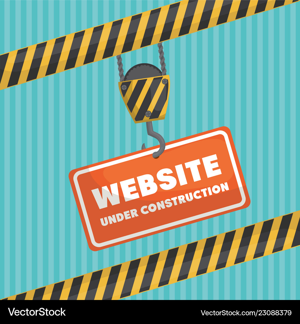 Website Under Construction Banner Royalty Free Vector Image