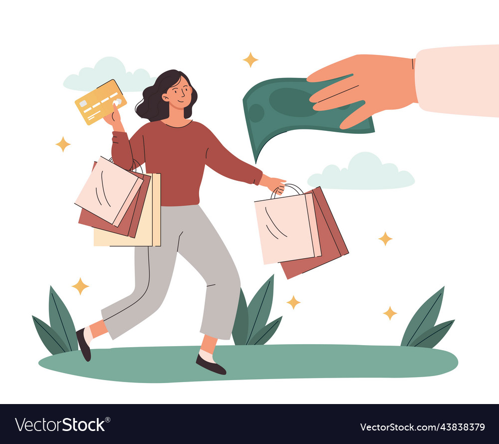 Woman With Card Royalty Free Vector Image - Vectorstock