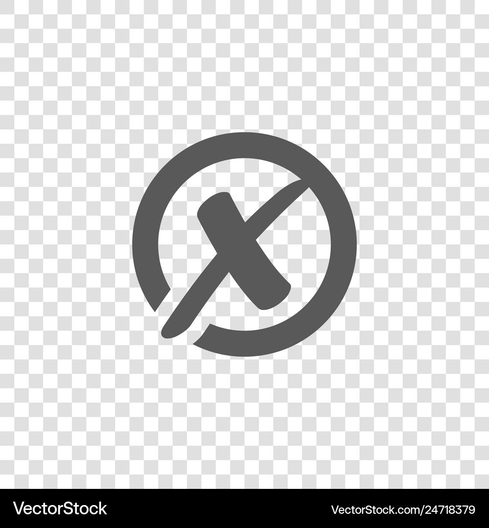 X cross mark in circle icon rejected sign Vector Image