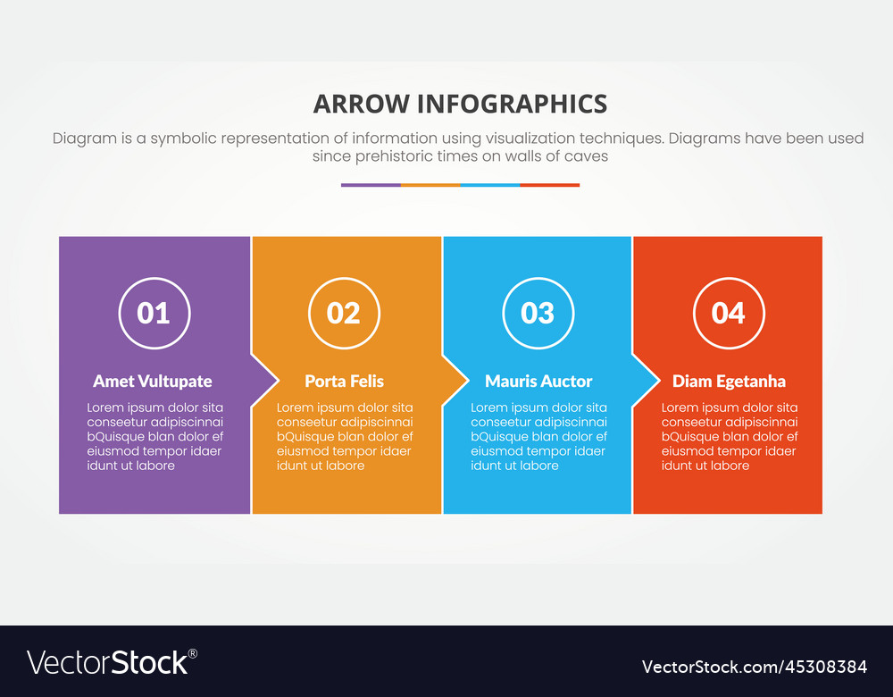 Arrow shape infographic concept with square Vector Image