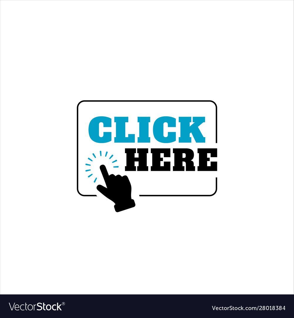 Click here button symbol hand pointer