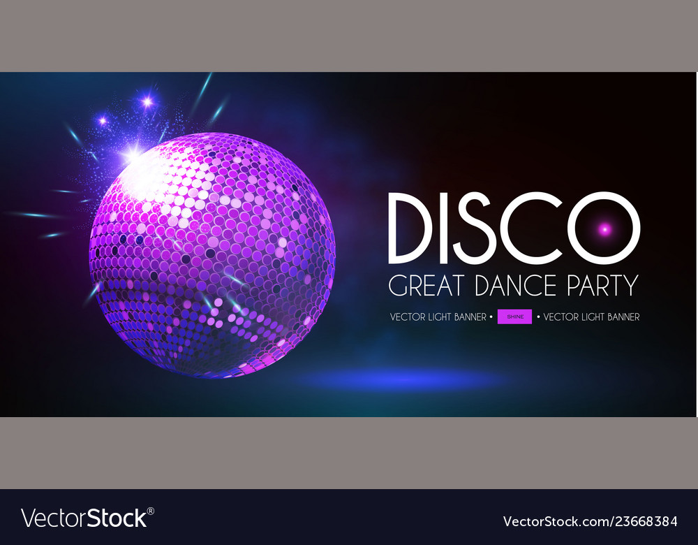 Disco Party Flyer Templatr With Mirror Ball And Vector Image - High Quality Mirror Ball Disco Party Flyer Templatr With Mirror Ball And Vector Image - High Quality Mirror Ball