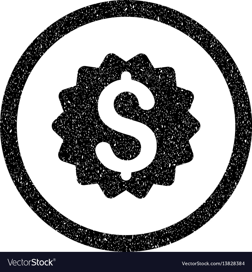 Financial reward seal rounded icon rubber stamp Vector Image