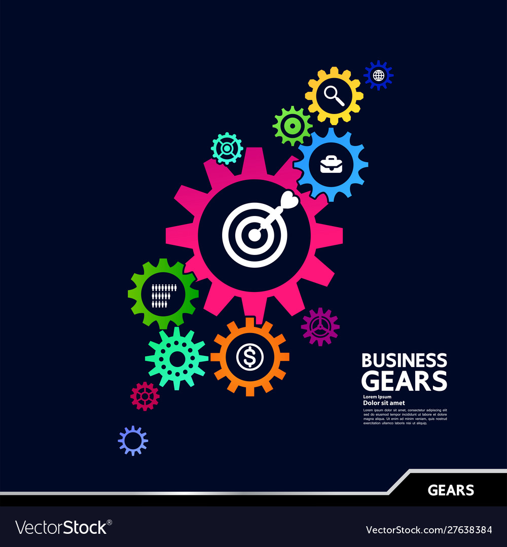 Gears creative idea set grand Royalty Free Vector Image