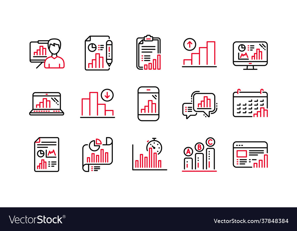 Graph line icons charts and graphs presentation