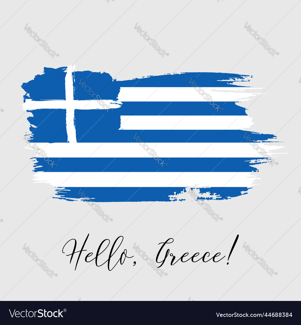 Greece watercolor national country flag icon Vector Image