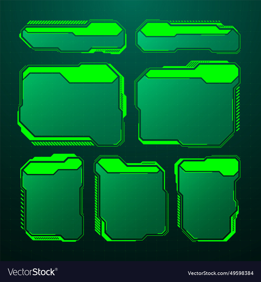 Green futuristic hud ui elements sci-fi user Vector Image