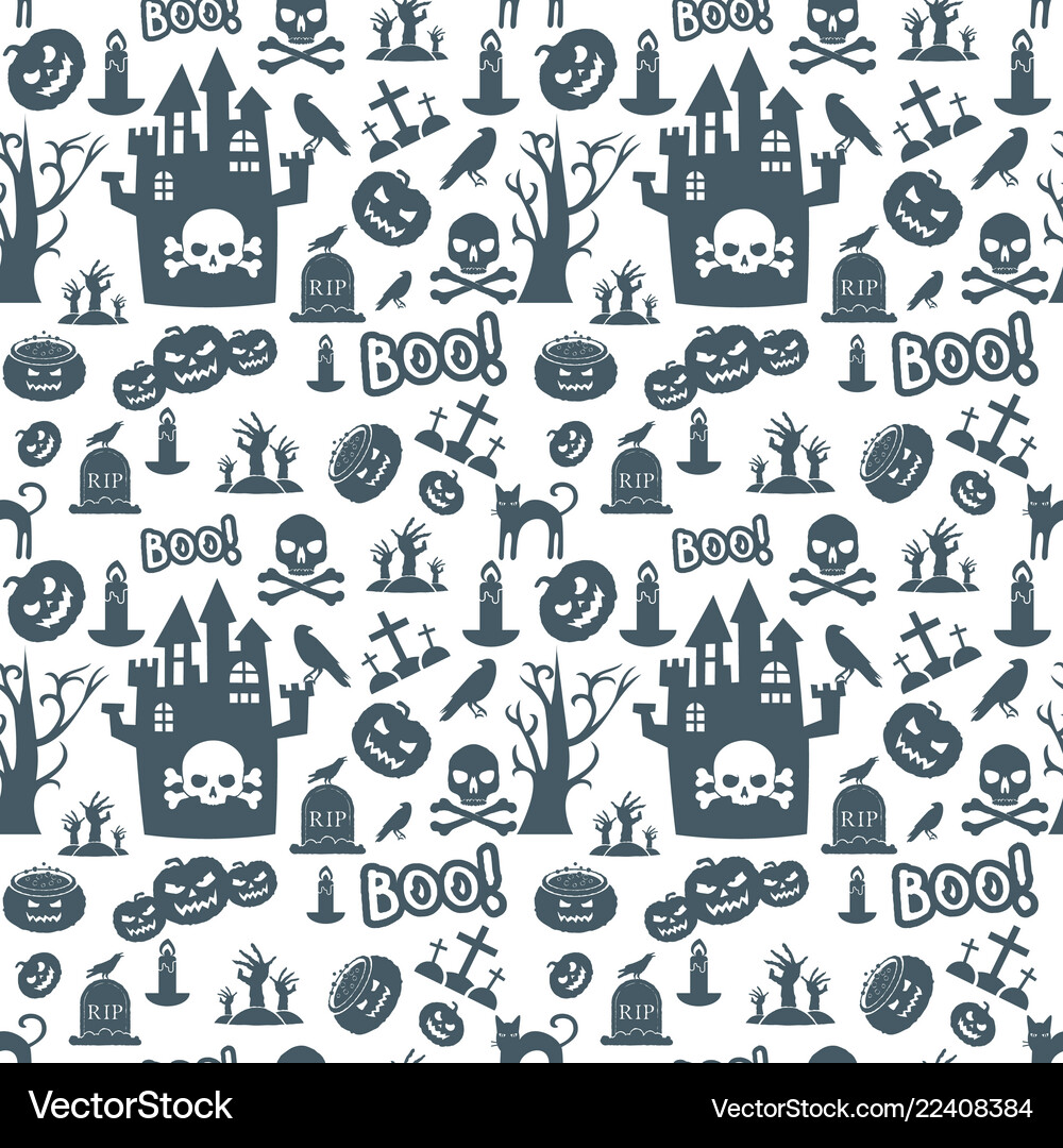Halloween background seamless pattern design Vector Image