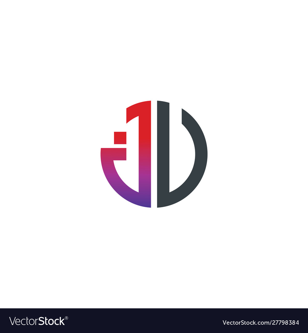 Initial letter ju jv creative design logo