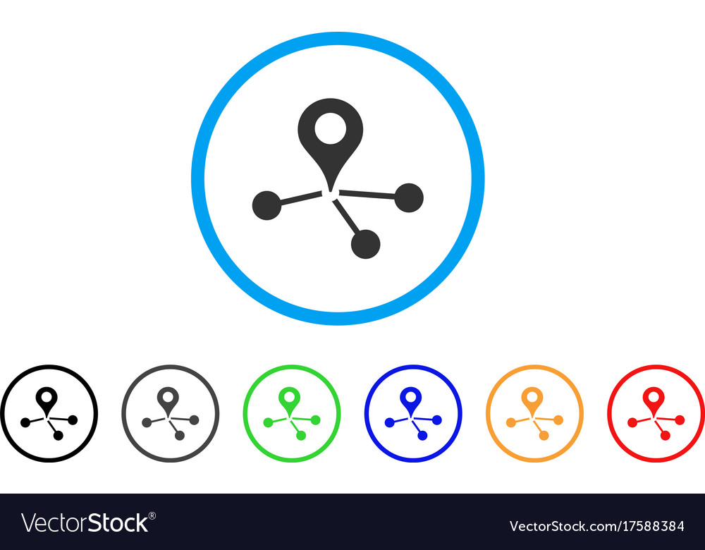 Map marker network rounded icon