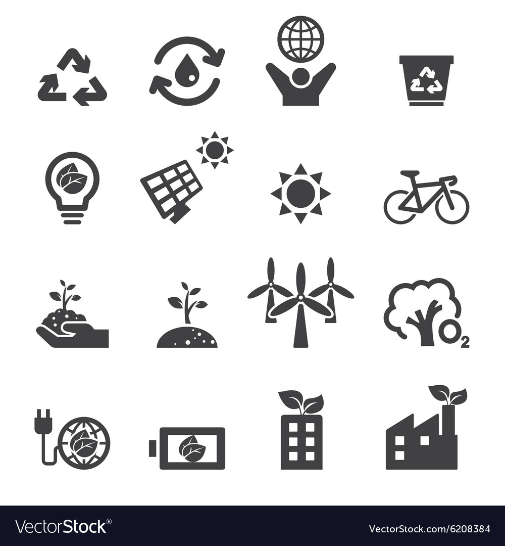 Save the earth icons Royalty Free Vector Image