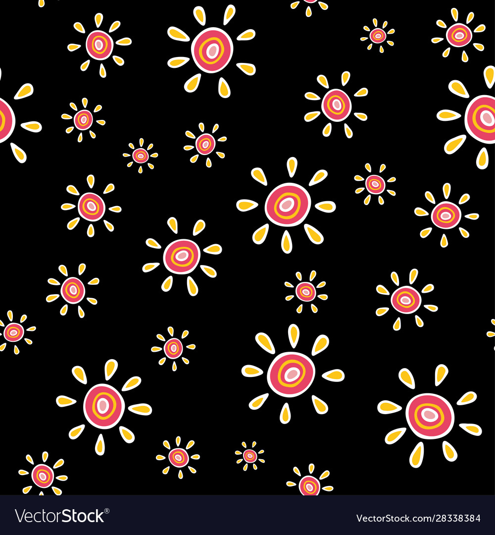 Seamless repeat pattern with flowers on dark