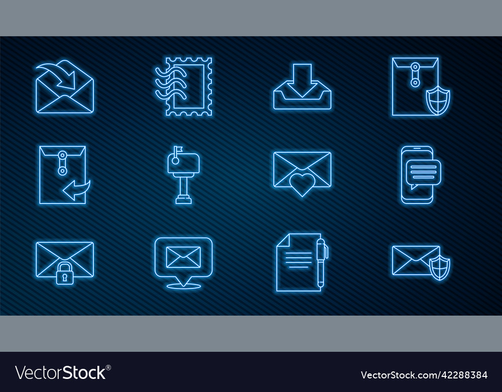 Set line envelope with shield chat messages
