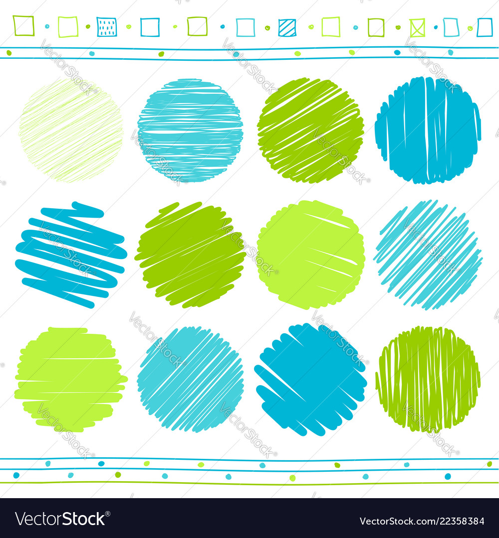 Set of scribble elements vector image Set of scribble elements