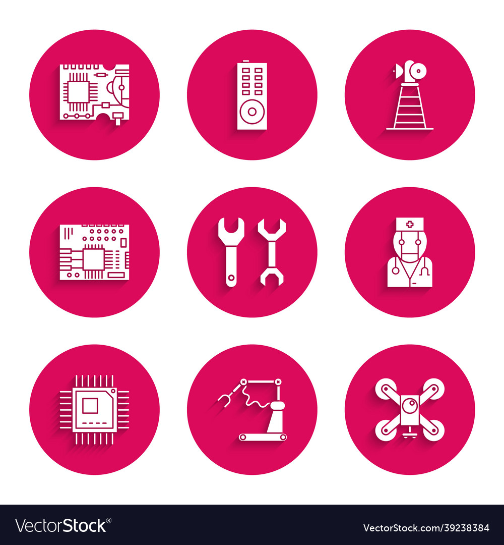Set spanner industrial machine robotic robot arm Vector Image Set spanner industrial machine robotic robot arm