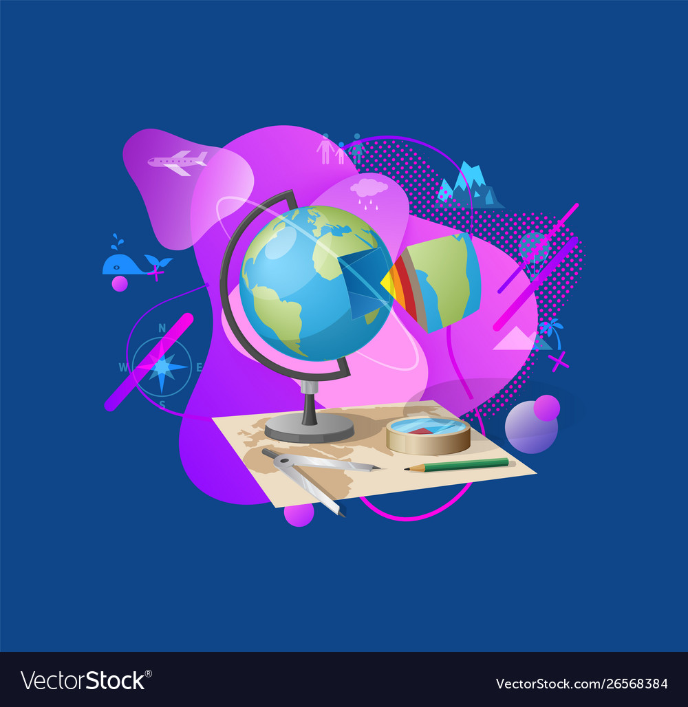 Travel decoration globe and map geography