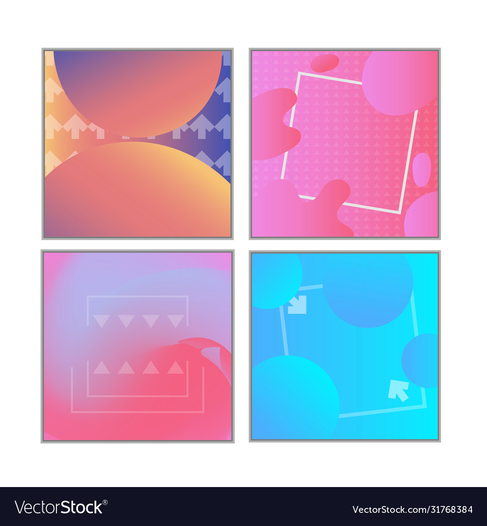 Vibrant gradient background set