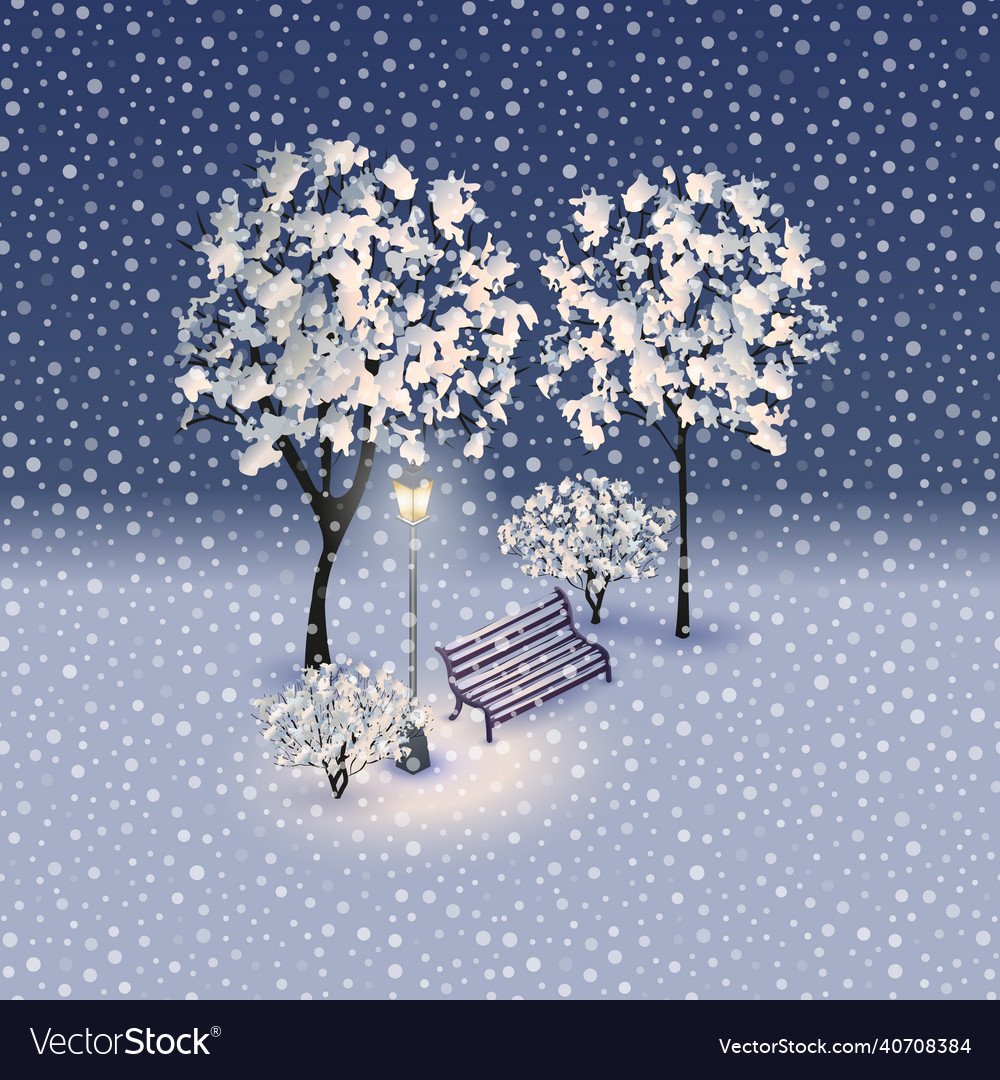 With a bench and lantern vector image With a bench and lantern