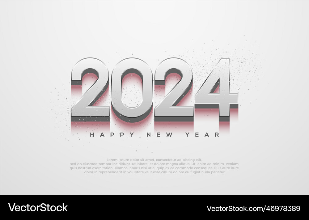 3d number 2024 with silver metallic numbers Vector Image