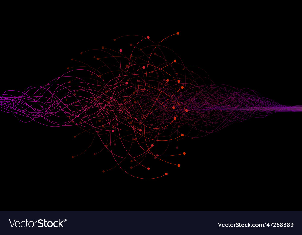 Abstract background with wavy lines and dots