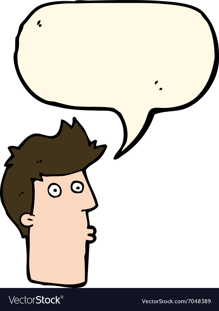 Cartoon surprised man with speech bubble Vector Image