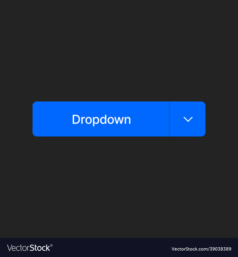Dropdown button simple blue rectangular icon