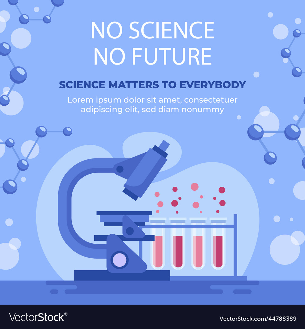 Flat science posts set vector image Flat science posts set