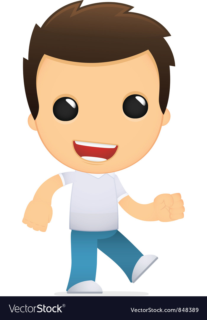 Funny cartoon casual man