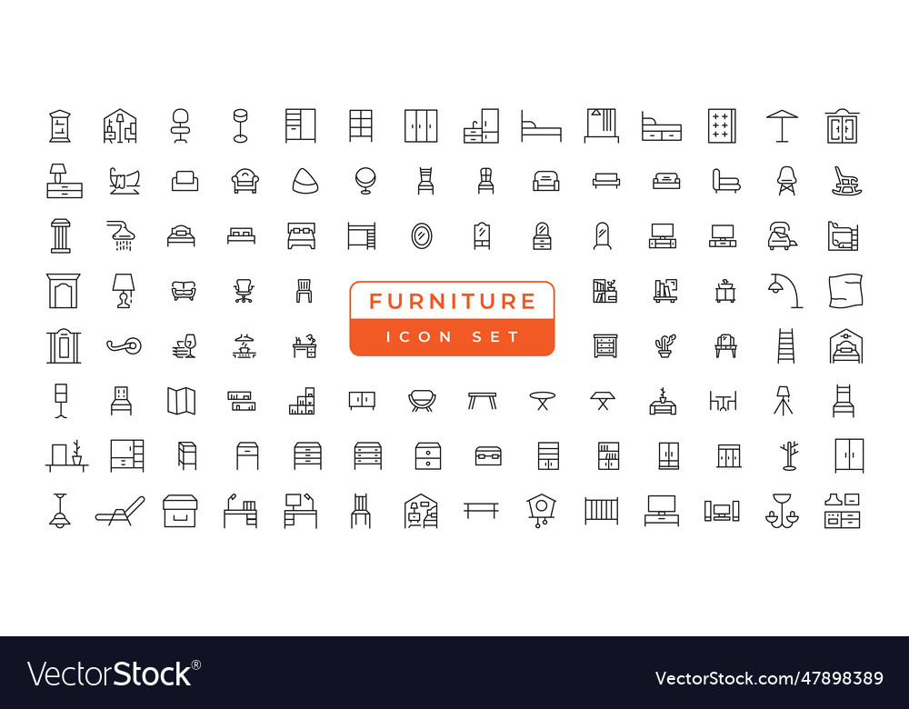 Furniture - minimal thin line web icon set