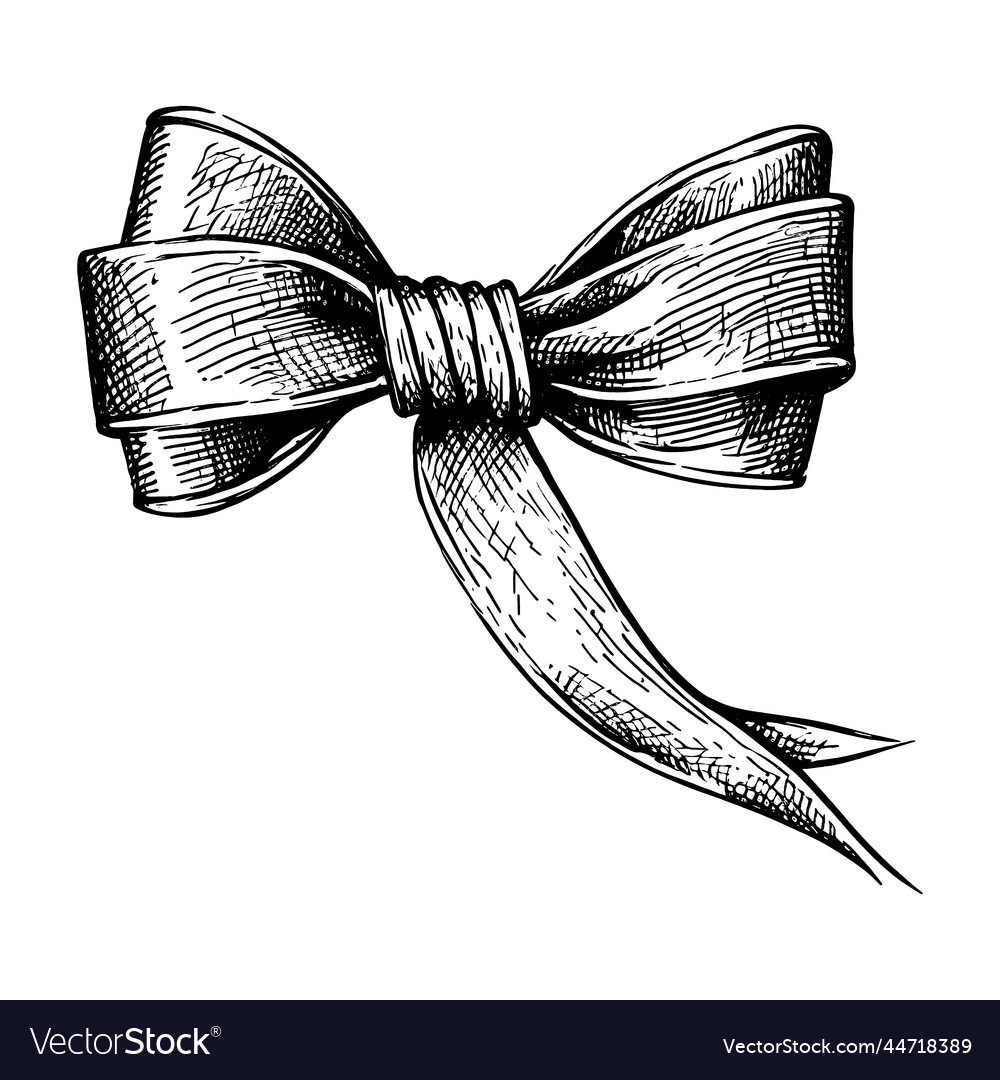 Gift ribbon hand drawn