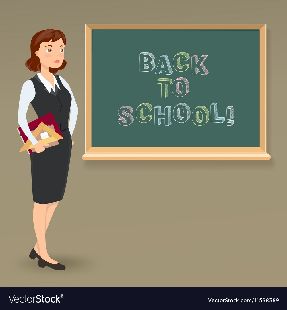 Message on blackboard and teacher Royalty Free Vector Image