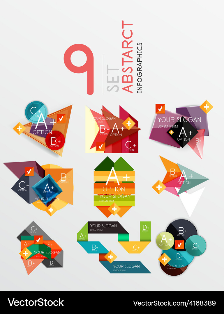 Modern Paper Info Banner Layout Set Royalty Free Vector